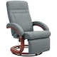 image 1 of HOMCOM Manual Recliner Swivel Reclining Chair with Footrest Armrests Grey