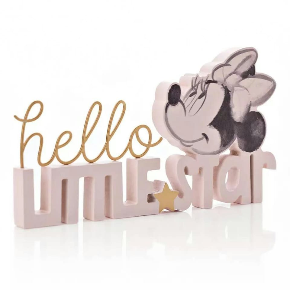image 1 of Disney Minnie Hello Little Star Mantle Plaque Pink