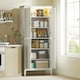 image 2 of HOMCOM 176.5 cm Tall Freestanding Pantry Storage Cabinet with 4 Doors Green White