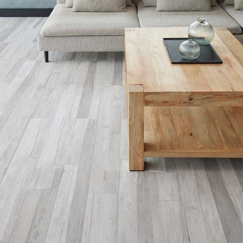 image 1 of NOVECRAFTO Self Adhesive Vinyl Floor Plank – Peel & Stick 36x5.98 in – Light Grey Ash Breeze – Wood Effect – Waterproof DIY Flooring – Easy to Install | Grey | 4.17 sqm