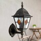 image 2 of Morecambe - Black with Brushed Gold IP44 Outdoor Wall Light | Black | Clear | 1