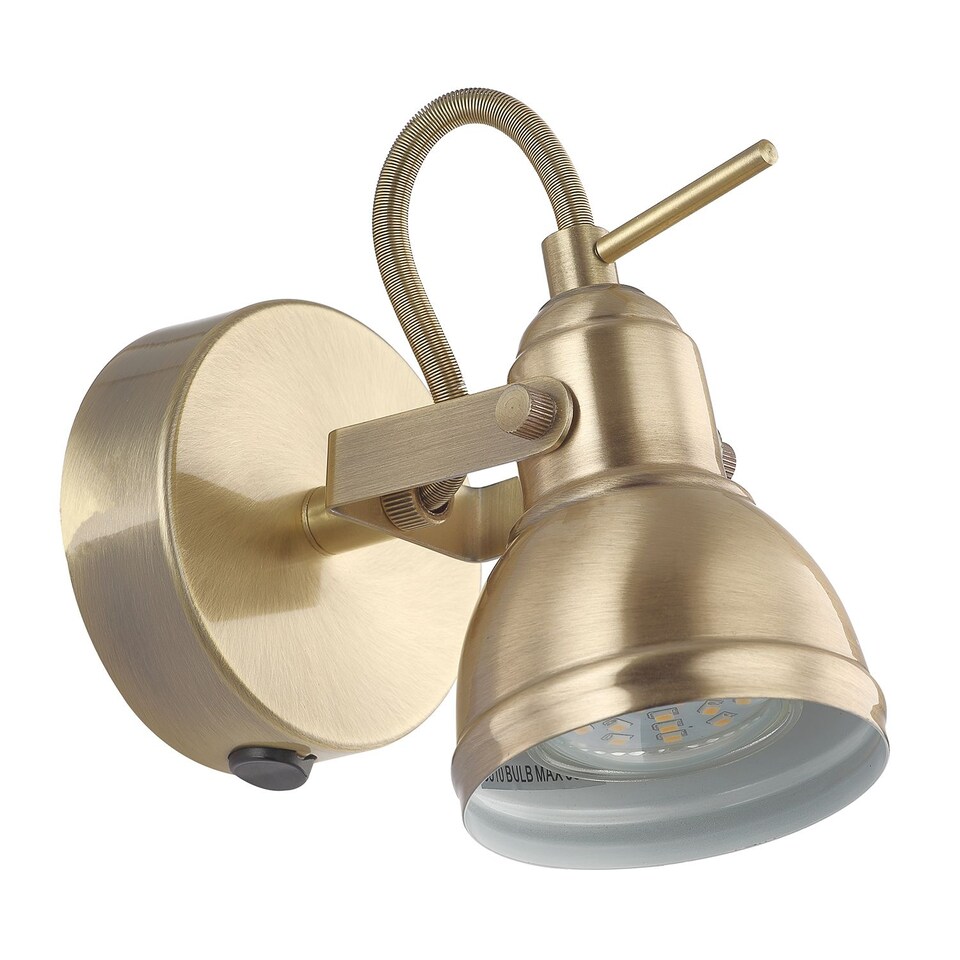 image 1 of Unique Industrial Designed Antique Brass Wall Spot Light with Switch | Gold | Antique Brass | 1