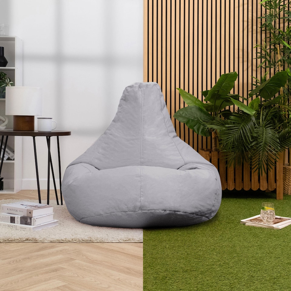 image 1 of Icon Dalton High Back Adult Gaming Indoor Outdoor Bean Bag Chair, Grey