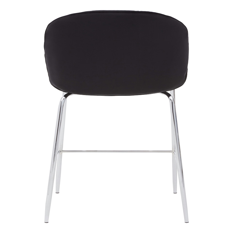 image 1 of Tamzin Black Velvet Chrome Finish Bar Chair Black