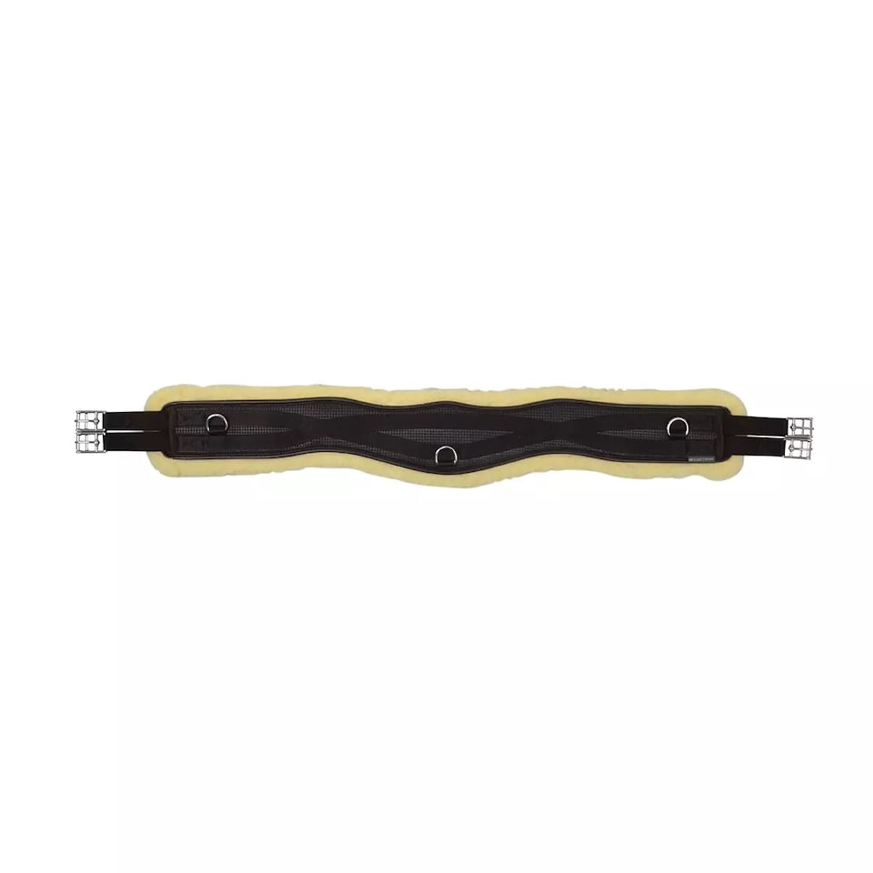 HyCOMFORT Fleece Horse Jumping Girth | Black | Black/Natural | 46in | 1