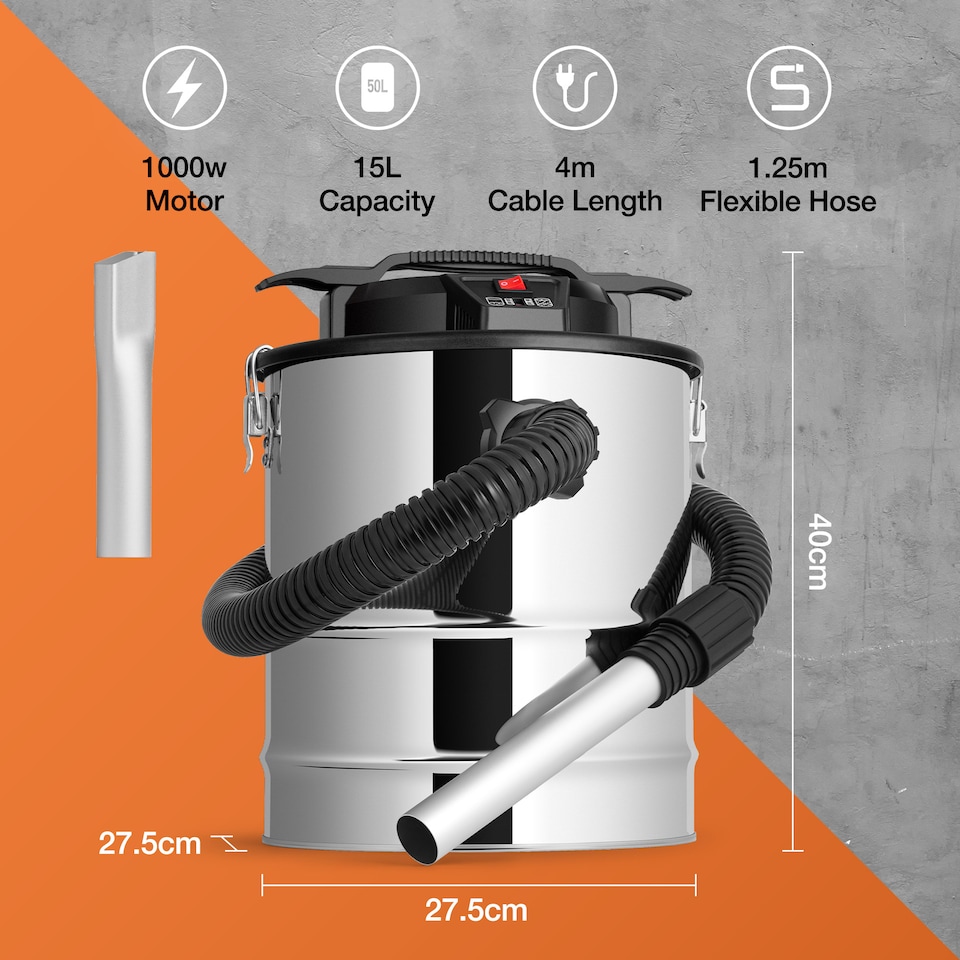 image 1 of VonHaus 15L Ash Vacuum Cleaner for Home or Workshop