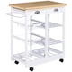 image 1 of HOMCOM Rolling Kitchen Island Trolley, Serving Cart w/ Drawer, Basket White