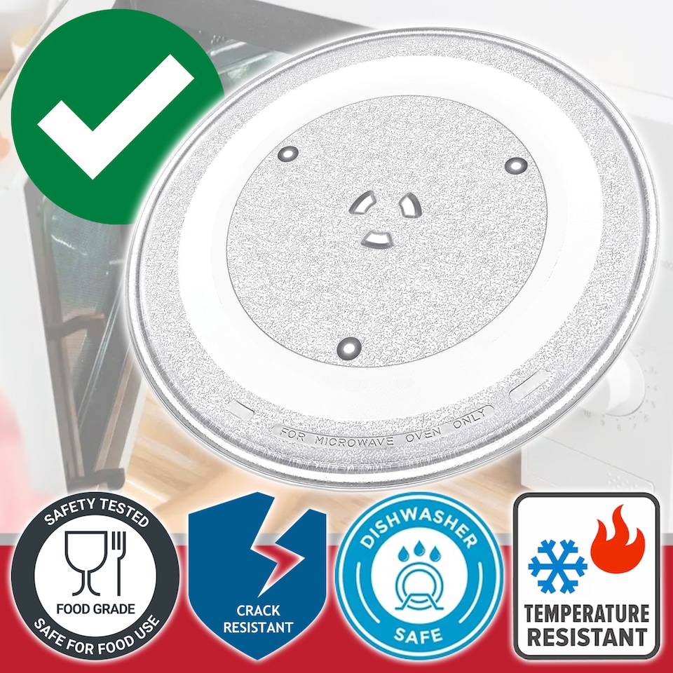 image 1 of SPARES2GO Universal Microwave Oven Glass Turntable Plate (318mm)