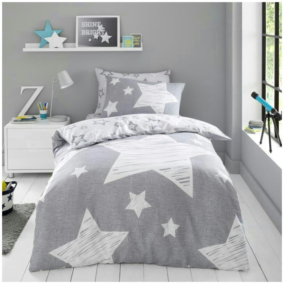 image 1 of VELVETIO Superstar Duvet Cover Set Soft Polycotton Reversible Kids Beddings Pink | Blush Pink | Single