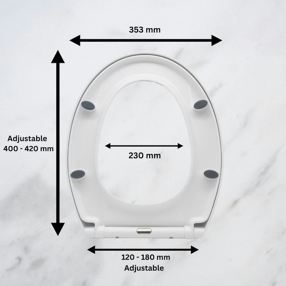 image 1 of Marco Paul White Plastic Oval Toilet Seat 18"