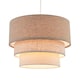 image 2 of Contemporary Round Triple Tier Beige and Oatmeal Linen Pendant Shade