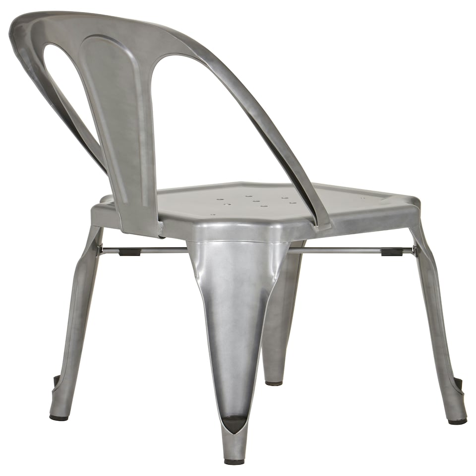 image 1 of Interiors by Premier Grey Chair with Metal Frame, Comfy Grey Outdoor Metal Chair, Effortless Cleaning Metal Chair
