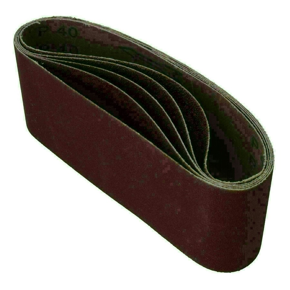 image 1 of 75mm x 457mm Mixed Grit 40 - 120 Abrasive Sanding Belt Sander Discs 5 Pack