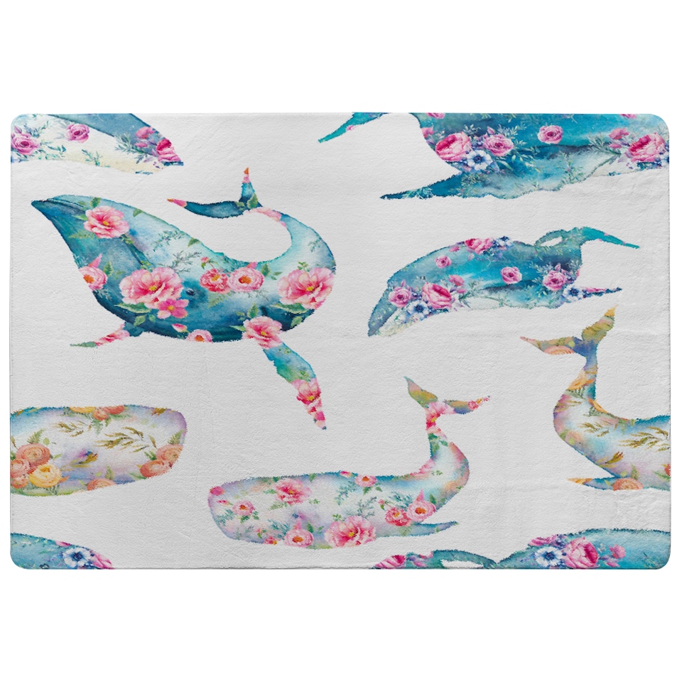 Whale With Flowers Rug | Multi - Tesco Groceries