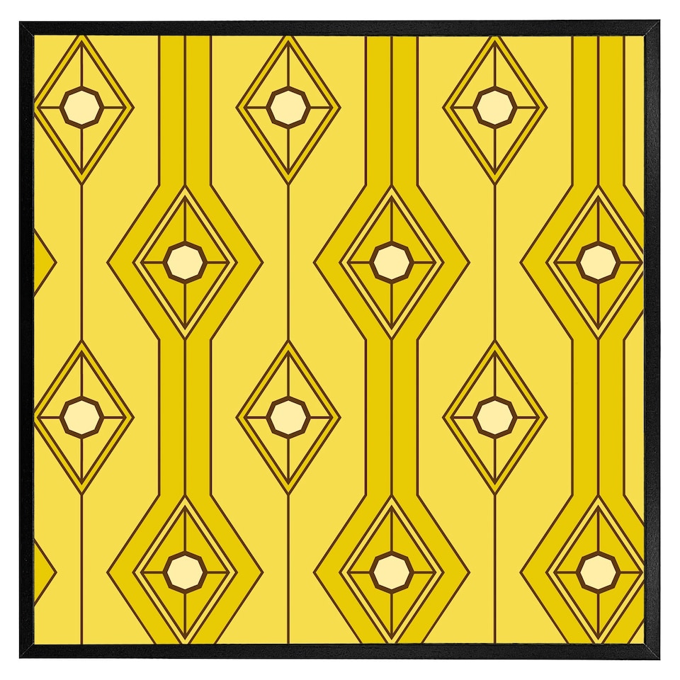 image 1 of Yellow geometric (Picutre Frame) Brown | Oak | S