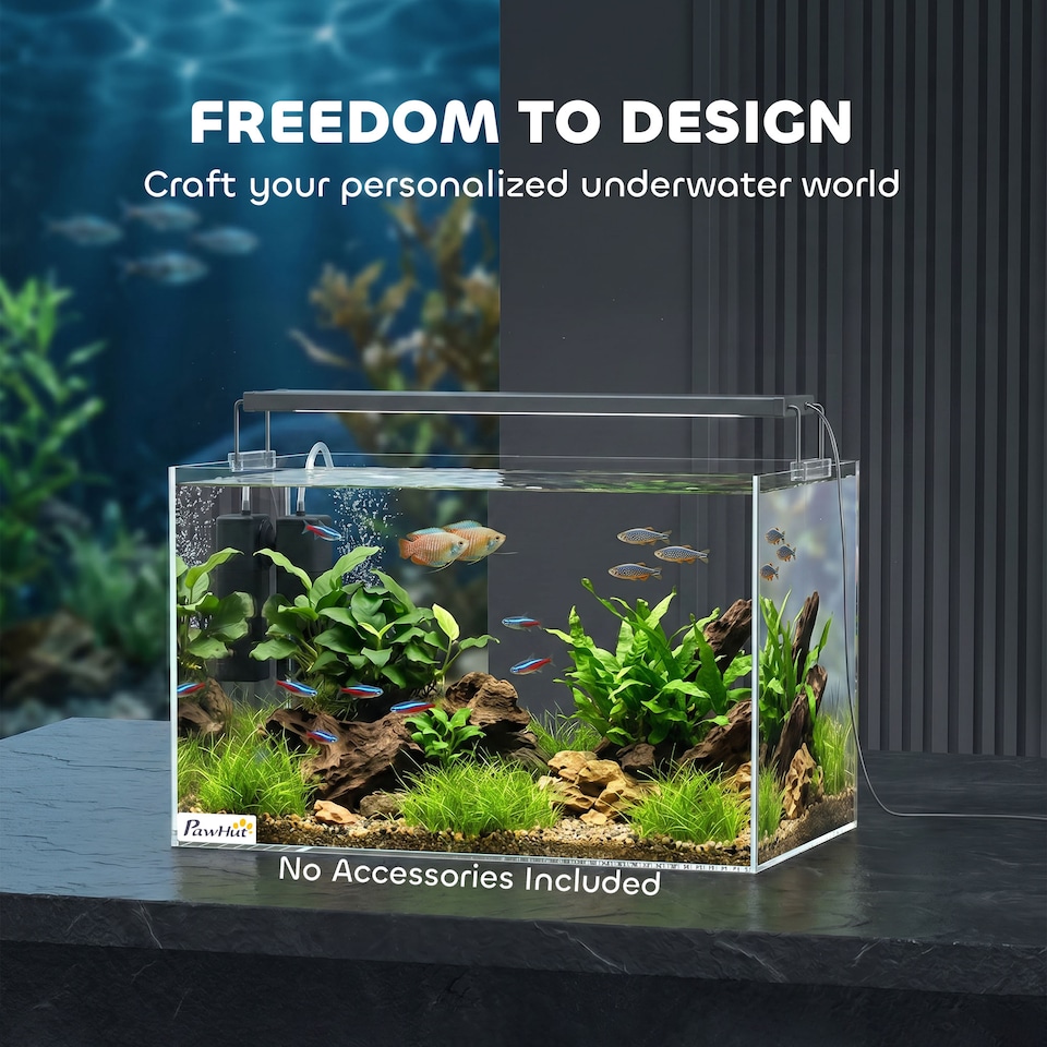 image 1 of PawHut 24L Fish Tank with Protective Base Mat 40 x 25 x 25 cm
