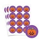 image 1 of Pumpkin Purple Halloween Round Stickers 60mm - Sheet of 12