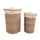 image 1 of Set of 2 Light Steamed Round Laundry Baskets with Garden Rose Lining | Multi | Garden Rose
