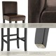 image 5 of Bar Stools with a padded backrest and faux leather cover | Brown | brown | 41 x 40 x 107 cm | 4