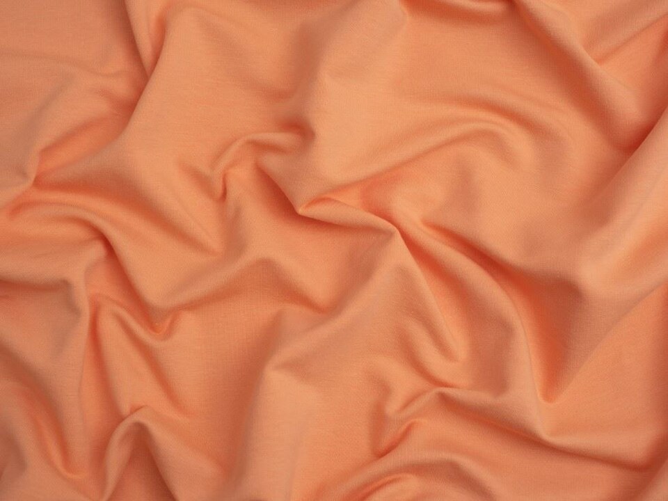 Minerva Core Range Orange Light Loop Back French Terry Stretch Knit Fabric for Dressmaking, 150cm / 59" Wide - per metre