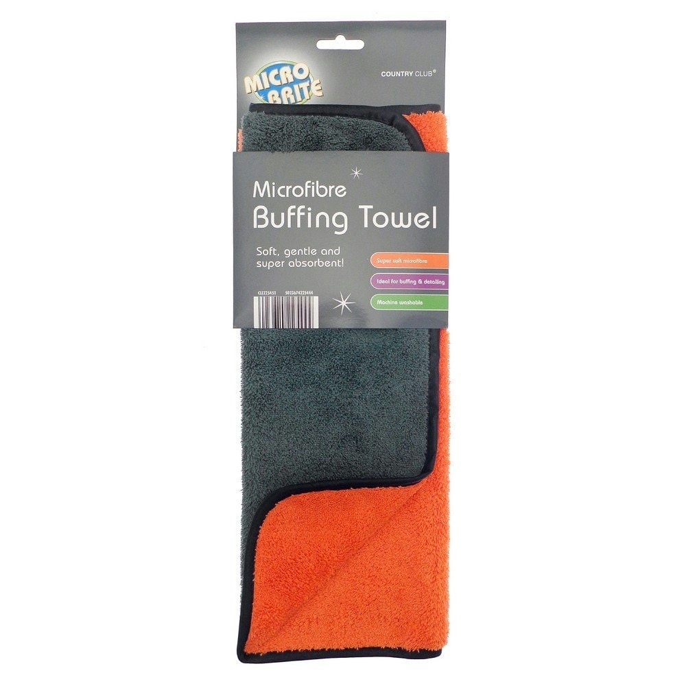 Home & Living Microfibre Buffing Towel - Grey/Orange - One Size