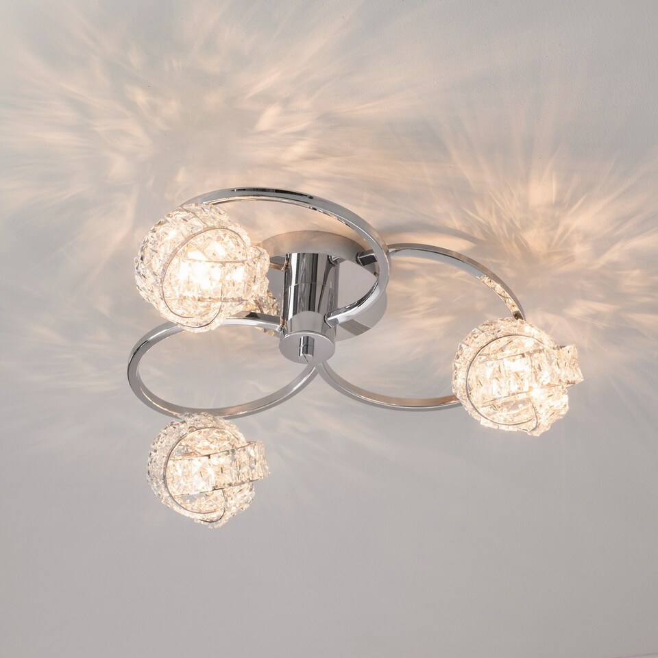 image 1 of Talia 3 Light Semi flush Chrome, Crystal (K5) Glass, G9