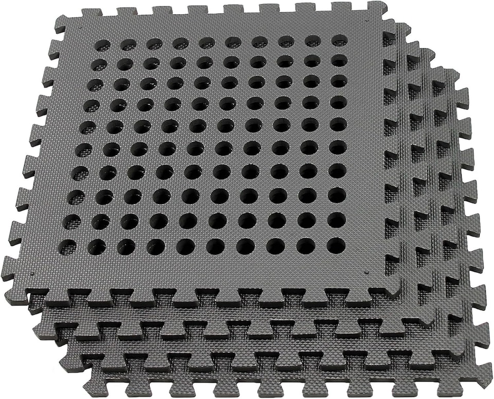 image 1 of Actiasmat - EVA Safety Mat Set for Climbing Frames & Trampolines | 4 Interlocking Black Tiles (52 x 52 cm) – 11.6 Sq Ft. Coverage