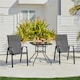 image 3 of Yaheetech Set of 2 Outdoor Texteline Stackable Dining Chairs with Backrest-Grey | Grey | Grey | One Size