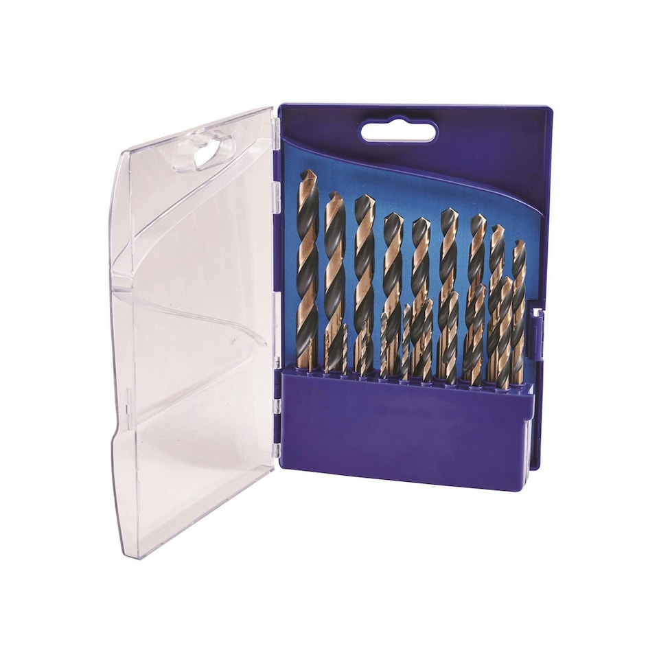 Faithfull Professional Hss Drill Set In Plastic Case - Multi Colour - Set of 19