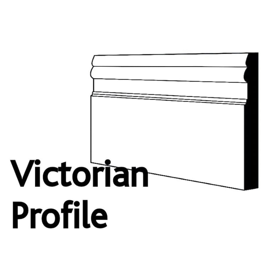 image 1 of PACK OF 5 (Total 5 Units) - 25mm x 194mm White Primed Victorian MDF Skirting Board - 4200mm Length