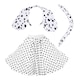 image 1 of White Polka Dot Skirt With Black Dots & Dalmatian Headband And Tail White | XL