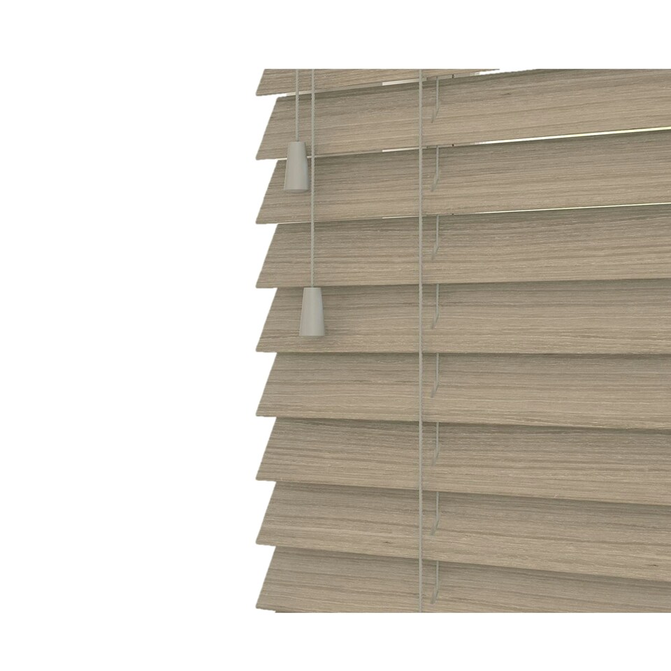 image 1 of 195cm Country Oak Wooden Venetian Blinds With Strings (130cm drop)