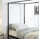 image 5 of Ashwell Modern Four 4 Poster Black Metal Bed Frame (Single)