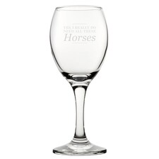 Personalised Yes I Really Do Need All These Horses Engraved Wine Glass