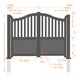 image 2 of Double Swing Gate 3750x1800mm Black - Partial Privacy Driveway Gate with Vertical Solid Infill and Bell-Curved Top | Black | 1