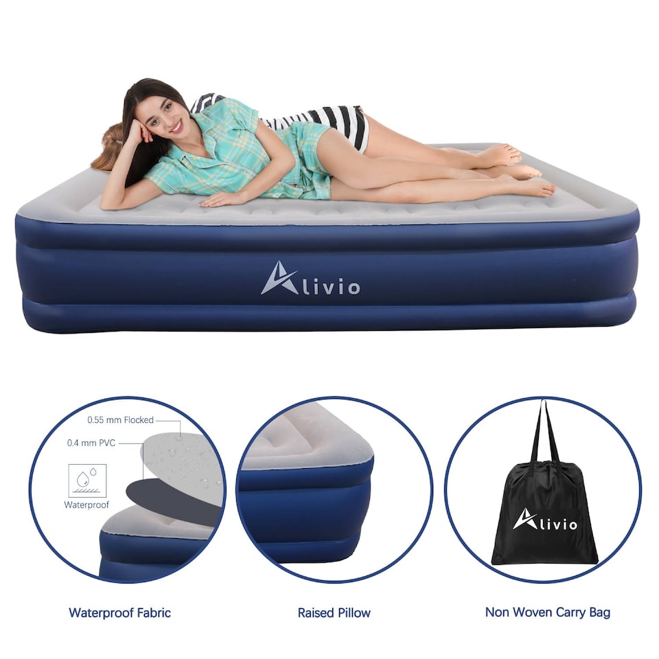 image 1 of Alivio Inflatable Airbed Mattress with Built-in Electric Pump - Air Mattress (Double)