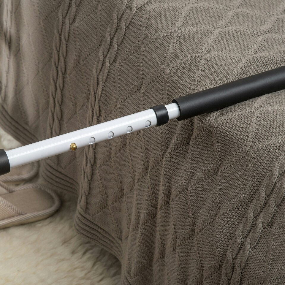 image 1 of HOMCOM Safety Bed Rail, Height Adjustable Bed Assist Rail with Storage Pocket, Grab Bar for Disabled and Senior, White