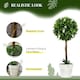 image 4 of HOMCOM Set of 2 Potted Artificial Plants Ball Tree with Flowers, Pink