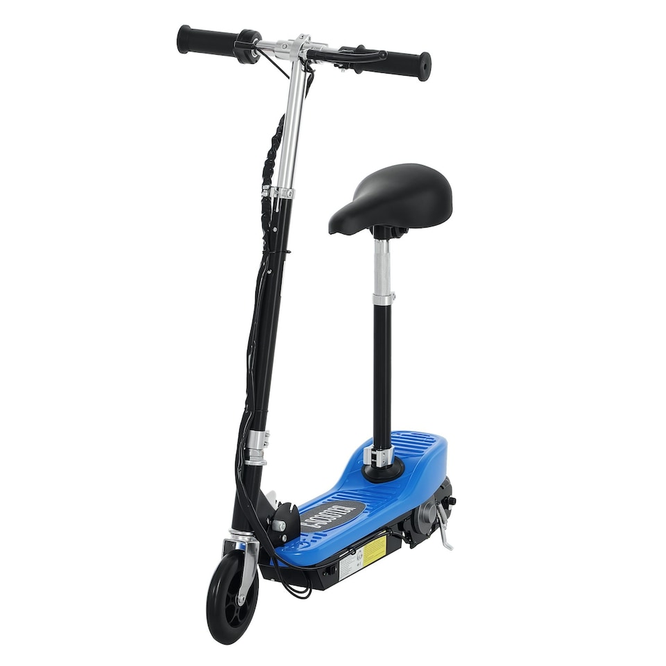 image 1 of HOMCOM Foldable Scooter 120W w/ Adjustable Height and Brake, Blue
