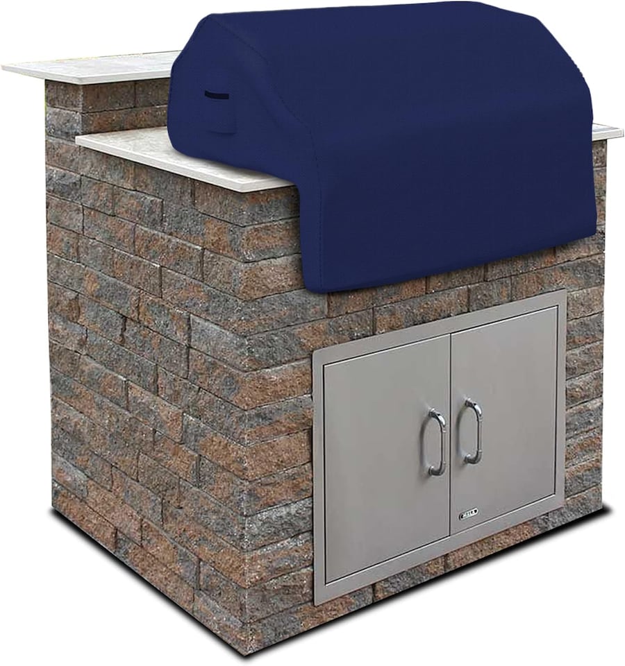 image 1 of Covers&All Built-in Outdoor Grill Cover, Durable 12 Oz Waterproof Cover Max Material with Air Pocket, 36 in W x 26 in D x 24 in H, Blue