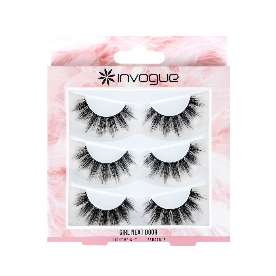 image 1 of Invogue Multipack Lashes - Girl Next Door | Black