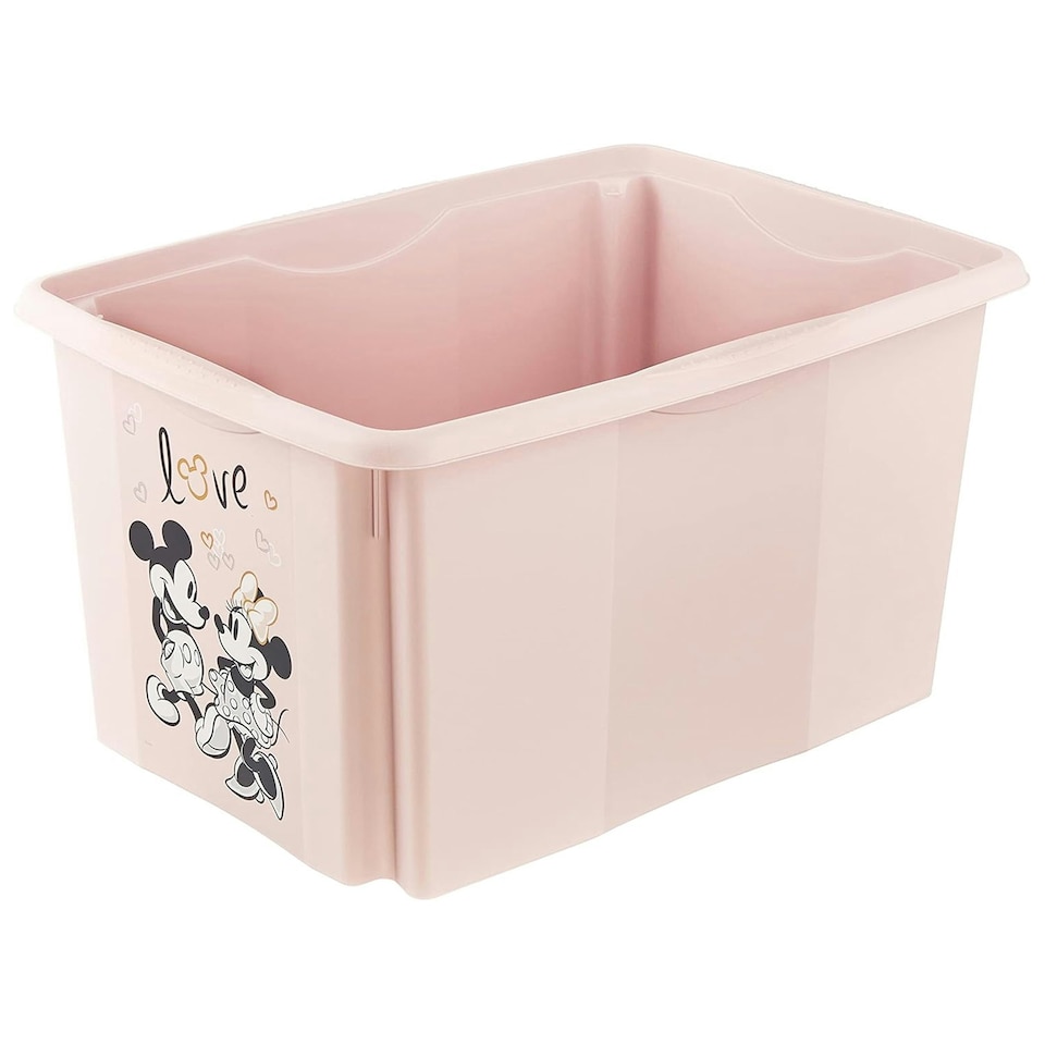 image 1 of Keeeper Minnie Mouse Turn Around Stacking Box with Lid 45 Litre Nordic Pink
