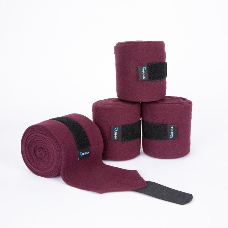 image 1 of Shires ARMA Fleece Bandages Black | Size: 4 Pack
Colour: Black/Cherry