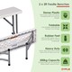 image 2 of Oypla 2x 3ft 95cm Folding Heavy Duty Outdoor 2 Person Trestle Bench Chair White