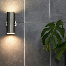 ValueLights Up Down Pair of Chrome Outdoor Wall-Up Down Light