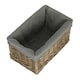 image 1 of Antique Wash Grey Cotton Grey Lined Willow Storage Baskets Grey | Grey | S