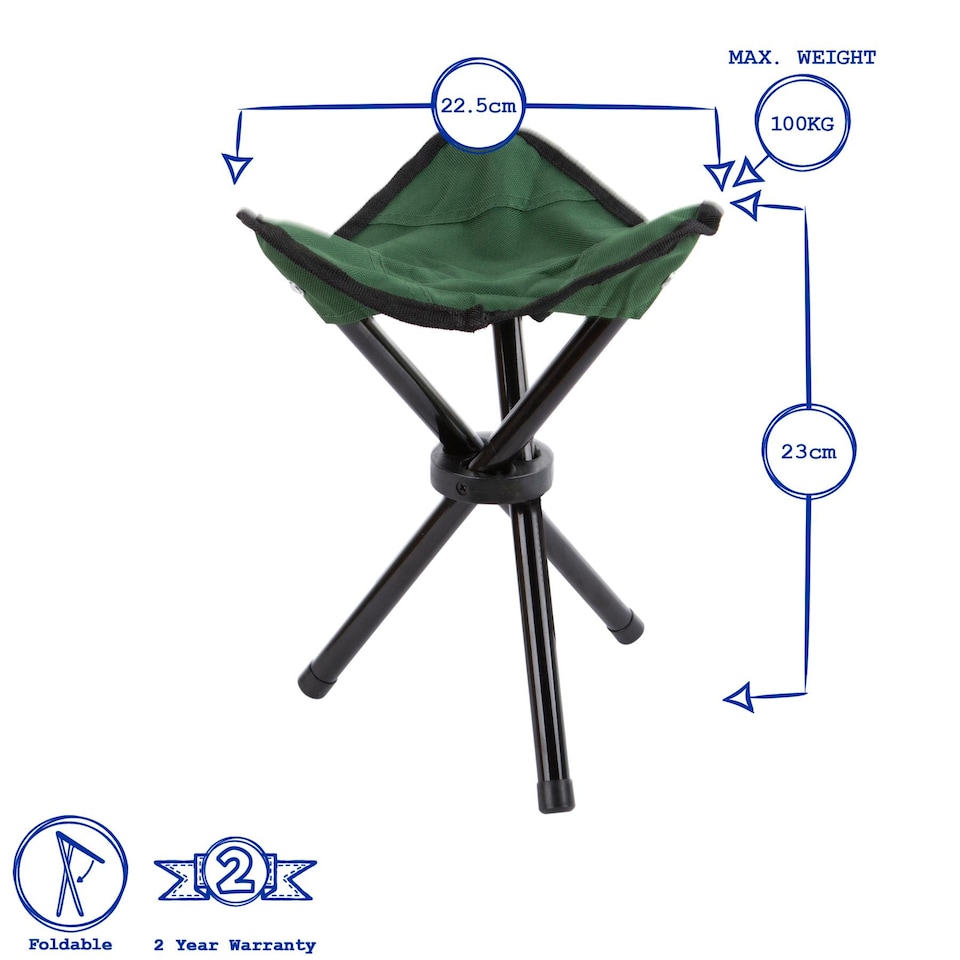 image 1 of Redwood Folding Canvas Camping Stool - Green | Green | Green