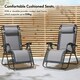 image 3 of VonHaus Set of 2 Padded Folding Zero Gravity Sun Lounger Chairs for Garden Grey