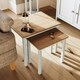 image 8 of Taberno Oak Nest Of 2 Tables Linen White White