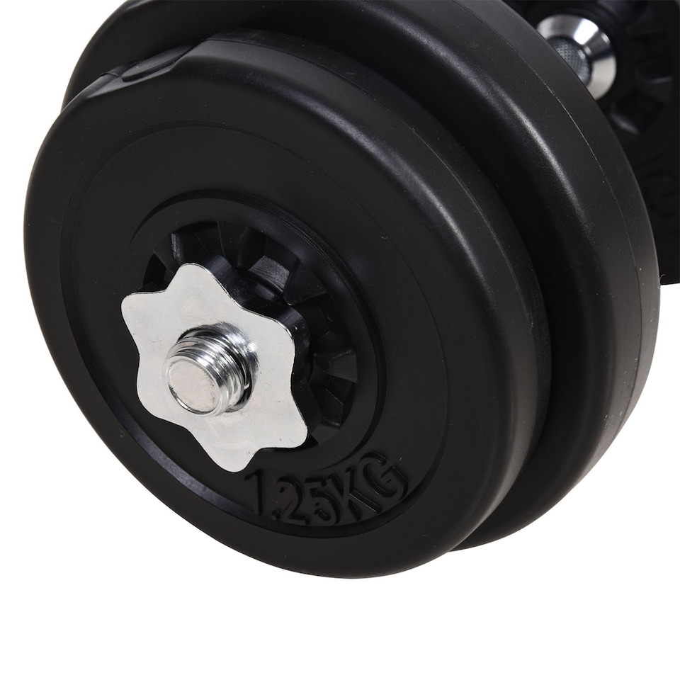 image 1 of HOMCOM Dumbbell and Barbell Set with 65kg Adjustable Weights, for Home Gym
